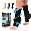 POWERLIX Legs Orthopedic Brace Compression Support Sleeve (Pair) for Swelling, Sprain, Plantar Fasciitis, Arthritis, Tendinitis (Large(1 Pack), Ankle Brace Black)