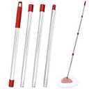 Versatile Spin Mop Handle Replacement, (30 to 58 inch) 4-Section Stainless Steel Handle, Resistant to Deformation, American Threaded Joint, Compatible with O-Ceda Easy Wring Spin Mop Head, Easy Install