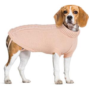 Christmas Dog Sweater for Large Dogs Boy Girl, Warm Fleece Cable Turtleneck Pullover for Chihuahua, Pug, Labrador, Golden Retriever, Cold Weather Soft Winter Clothes, Large