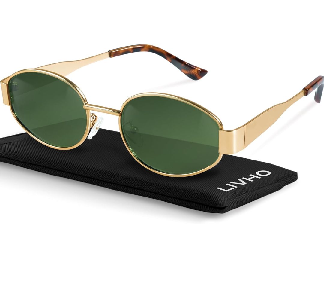 livho 2025 Trendy Oval Sunglasses - Stylish Polarized Shades for Everyday - Retro Metal Frames