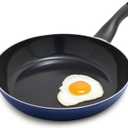 Deco 11” Nonstick Frying Pan Skillet, Made in Italy, Diamond Ceramic PFAS-Free, Dishwasher & Metal Utensil Safe, Durable Gloss Enamel Finish, Stay-Cool Handle, High Walls-Extra Room, Blue