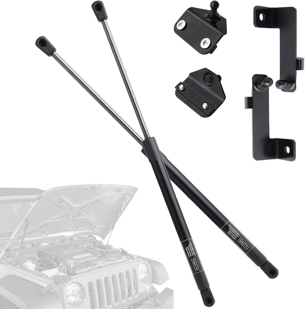 Hood Struts for 2018-2025 Jeep Wrangler JL, Compatible with 2020 2021 2022 2023 2024 Gladiator JT, Hood Lift Supports Kit, Replaces # 21-20003-02, 68398991AA, Easy Install