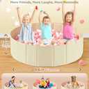 Large Ball Pit for Toddlers - 44 in Baby Ball Pit with Pop-Up Playmat, Foldable Kids Ball Pool, Dog Play Pit, Indoor and Outdoor Use, Hold Over 1000 Balls, Balls Not Include (Beige)