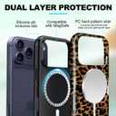 Magnetic for iPhone 17 Pro Max Case Cute Cheetah Print Phone Case, Leopard Print Shockproof Slim TPU and Hard PC Protective Cover Fit for MagSafe Designed for Women Girls, Brown Amber