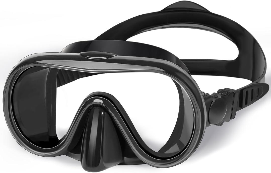 Kids Swim Goggles Mask with Nose Cover 3-16, Unique Frame Design 180 Clear View Tempered Glass No Leak for Pool Beach