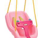Little Tikes Snug 'n Secure Pink Swing with Adjustable Straps, 2-in-1 for Baby and Toddlers Ages 9 Months - 4 Years,16"D x 16.3"W x 17"H