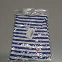 Women's Striped Tank Tops Halter Neck Summer Casual Loose Fit Color Block Sleeveless Shirt Top (Blue, XL)