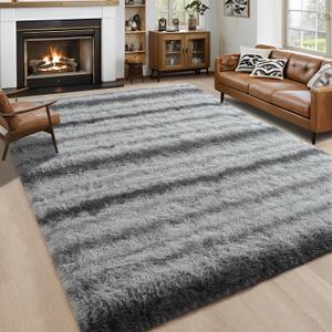 Noahas Fluffy 4x6 Area Rugs for Bedroom Living Room,Fuzzy Shaggy Grey Thick Shag Throw Floor Carpet,Soft Bedside Non-Slip Plush Dorm Nursery Kids Rug