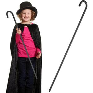 Baluue 39.37 Inch Black Magician Crutch Lightweight Plastic Decorative Cane Halloween Party Performance Prop Cosplay Accessory (100X1.8CM)