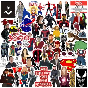105PCS Cute Superhero Stickers Pack  Waterproof Vinyl Decals Teens and Adults, Comic Legends Cartoon Anime Stickers for Laptops, Skateboards, Luggage, Phones, Water Bottles, Party Supplies