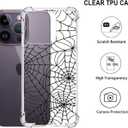 YESPURE for iPhone 14 Pro Max Halloween Case,Black Spider Web Halloween Designed Crystal Clear Soft TPU Anti-Fall Anti-Scratch Shockproof Protective Phone Cover 6.7 inch - Spider Web
