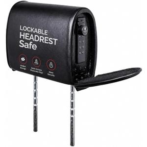 THE HEADREST Safe Vulcan Leatherette Headrest Safe - Passenger Seat, Black