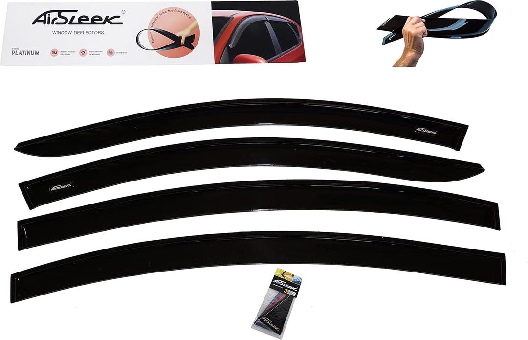 Windows Rain Guards Side Window Deflectors for Chevrolet Cruze 2009-2015 Outside Tape Mount Platinum
