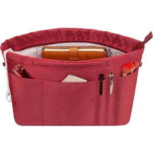 Vercord Purse Insert Organizers for Tote Handbag Bag in Bag with Zipper Liner Bag Organizer for Women 14 pockets