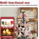 Christmas Tree Candle Holder for Big Flameless Candles, 32.4 Inch Black Triple Shelf Christmas Tree Topper, Candle Tree Topper Holder, Christmas Tree Decorations for Candles, Gift Boxes