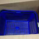 SSWBasics Blue Plastic Shopping Basket with Handles - Essential Shopping Baskets for Retail Store Use, Durable and Convenient Shopping Baskets for Customers