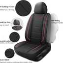 Car Seat Covers, Quilting Leather Seat Covers Full Set, Waterproof Faux Leather Automotive Seat Covers for Cars, Universal Car Seat Protectors Fit for Suvs, Trucks, Airbag Compatible (Complete Set (Front + Rear), N4 Black+Red)