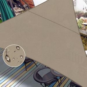 LOVE STORY Waterproof 16' x 16' x 16' Triangle Taupe Sun Shade Sail Cannoy UV Resistant for Outdoor Patio Garden Backyard(We Make Custom Size)