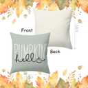 BBOLDIN Fall Thanksgiving Throw Pillow Covers 18x18, Fall Plaid Blue Teal Turquoise Pumpkin Pillow Cases Set of 4, Halloween Autumn Cushion Covers Decorations for Home Porch Bedroom