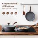 SENSARTE Nonstick Frying Pan Skillet, Swiss Granite Coating Omelette Pan, Healthy Stone Cookware Chef's Pan, PFOA Free (9.5 Inch)