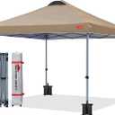 MASTERCANOPY Durable Pop-up Canopy Tent with Roller Bag (10x10, Khaki)