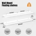 36inch Long Floating Shelves for Wall Decor, 3-Set Shelves with Lip, White