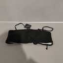 ZAFUL Women Textured Bandeau Bikini Top Lace up Strapless Swimsuit Solid Color High Cut Bathing Suits Top Only (Medium, 0-black)