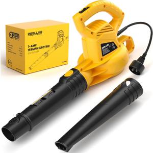 ZEGJAW Electric Leaf Blower Corded, 7-AMP Leaf Blowers, 155MPH/350CFM Small Handheld Lawn Blower Lightweight & Portable for Lawn Care