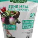 Jobe's Organics Bone Meal Fertilizer Spikes, Strong Root Development for Bulbs, Tomatoes, Roses, and Other Flowering Plants, 50 Count (50 Spikes)