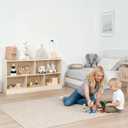 Leeshyah Wooden Toy Shelf for Kids, Montessori Book & Toy Organizer with Open Shelving, 5-Section Customizable Layout for Kids Room, Playroom & Classroom