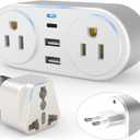 European Travel Plug Adapter for Europe & UK, CHUAFIUR International Power Plug with 2 AC Outlet and 3 USB Ports, Type C Adapter American to UK EU Ireland Italy Israel Spain France Travel Essentials