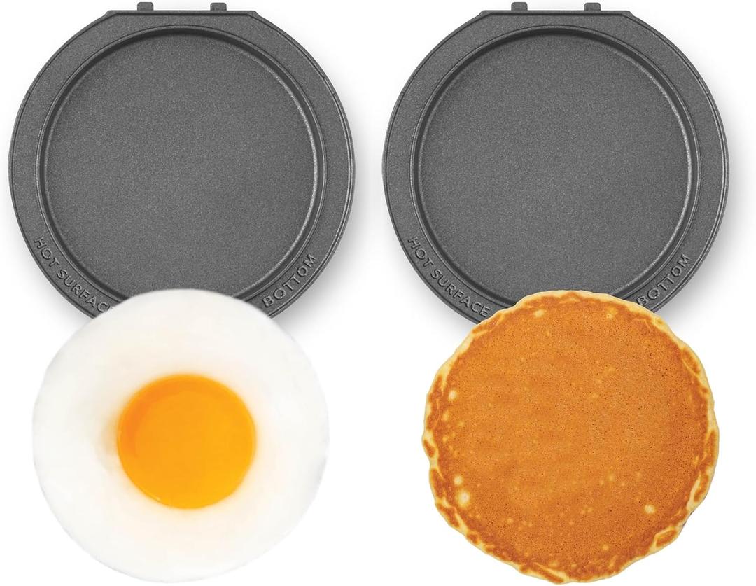 Dash MultiMaker Mini System Removable Plate Set - Mini Pancake Maker - Ceramic, Nonstick Replacement Plates - Waffle Maker Not Included - 4-Inch - Two-Pack - Griddle Plates
