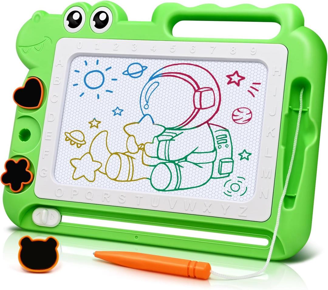 AiTuiTui Magnetic Drawing Board Toddler Toys Gift for Girls Boys, Color Sketch Writing Scribble Doodle Pad Travel Games, Educational Learning Kids Toys for Birthday or Easter (Green)