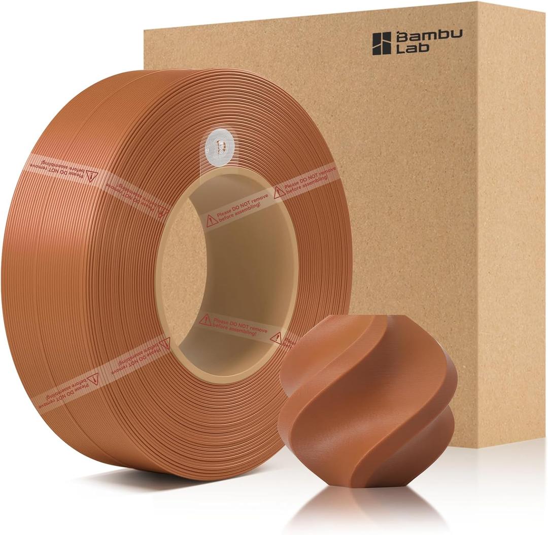 3DTOOLS Bamboo 1.75MM PETG HF Refill Filament High Speed &Easy Printing Eco Friendly with RFID for Bambu Lab A1,A1MINI,X1,P1 AMS 1KG +/- 0.03mm (Without Spool) (Peanut Brown 33801)