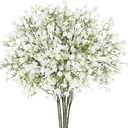 N&T NIETING 6Pcs Babys Breath Artificial Flowers,Real Touch Fake White Flowers Faux Flowers Bouquets for Vase Home Office Wedding Spring Winter Indoor Outdoor Centerpiece Table Decorations