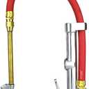 Milton S-506 Original Service Station Tire Inflator and Air Pressure Gauge, Dual Head Chuck, 1/4" NPT, 15" Rubber Hose, 10-160 PSI