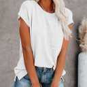 NEYOUQE Womens Summer Fall Basic Plain Tees Shirt Long/Short Sleeve T Shirts Casual Comfy Tops Trendy T-Shirts(S-XXL) (White, S)
