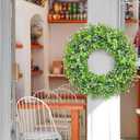 Betylifoy Boxwood Wreath for Front Door 20" Artificial Eucalyptus Leaves Wreaths Fake Greenery Outdoor Wreath Summer Door Wreaths for Porch Window Wall Farmhouse Hanging Decor