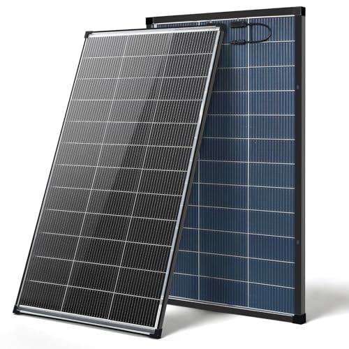 200 Watt Solar Panel, 18BB N-Type A+ Monocrystalline Cell 25% High Efficiency 200W Solar Panels for Rooftop RV Farm Trailer Marine Home Off-Grid System (200W N-Type Bifacial Solar Panel)