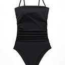 SUUKSESS Women Sexy One Piece Swimsuit Tummy Control Square Neck Bathing Suit (Black, L)