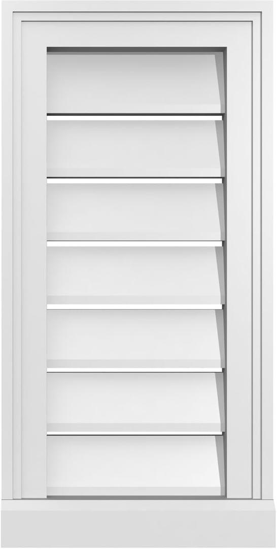 Ekena Millwork GVPVE12X2403SF Vertical Surface Mount PVC Gable Vent, Factory Primed White
