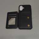 Vinich for iPhone 16 Plus 6.7" Wallet Case with Card Holder, RFID Blocking Credit Slots Kickstand Shockproof Phone Cover for Women Men, Black