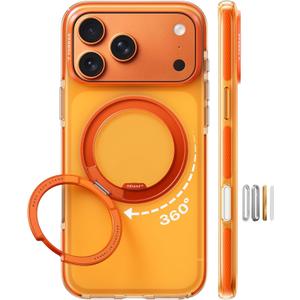 TORRAS O3 Hue for iPhone 17 Pro Max Case,4X Military-Grade Air Drop Protection with Shockproof Airbag Bumper,360 Magnetic Stand Compatible with MagSafe Phone Case,Colorblock Aesthetic,Golden Citrus