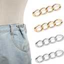 6pcs Adjustable Jean Tightening Clips, No Sew & No Tools Pants Waist Tightener, Fashionable Metal Jean Button Pins for Pants Skirts Coats