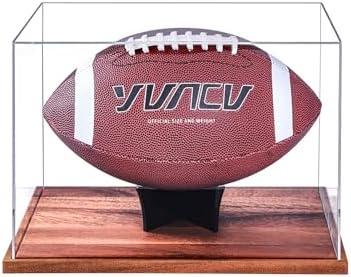 Amazon.com: Football Display Case wiht Wooden Base,No Assembly Required, Acrylic Clear Box with Stand, UV Protected Memorabilia Holder for Autographed Football Fans & Collectors Sports Collectibles : Sports & Outdoors