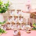 20 Pcs Bear Baby Shower Favors Party Candle Lavender Scented Glass Mason Jar Wax Candle Bulk for Guests Girl Boy Gender Reveal Party Gifts, Pink 