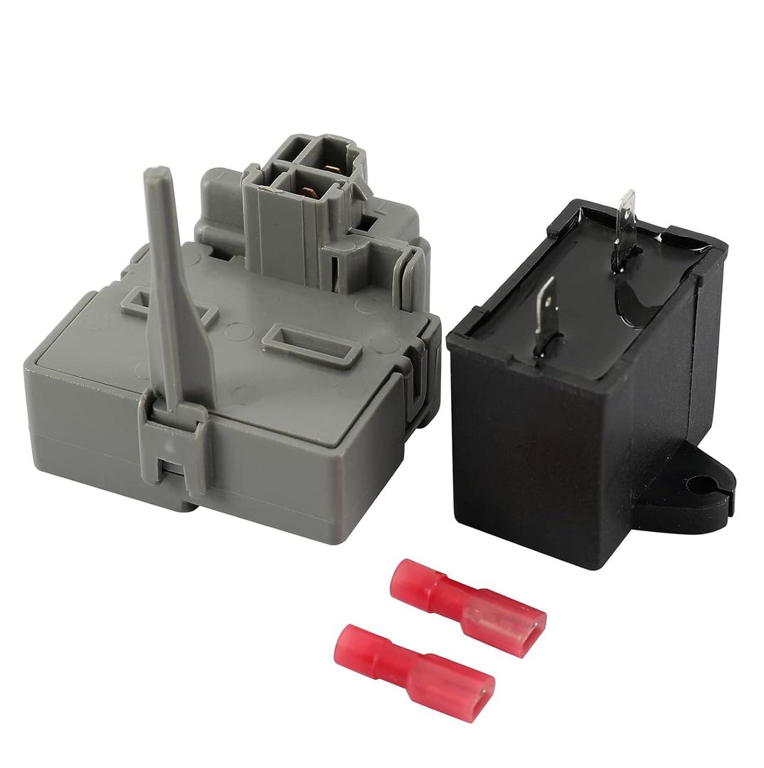 W10189190 TSD2 Refrigerator Start Device W10662129 Run Capacitor Compatible with Whirlpool Kenmore Refrigerator Compressor Overload and Start Relay WPW10189190 W10197428 241941003 2255198 PS11740412