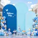 Baby Blue and Royal Blue Arch Cover 3 Set-7.2FT, 6.6FT, 6FT Arch Backdrop Cover Spandex Fitted 2- Color Fabric Stand Covers for Baby Shower Boy Birthday Party Wedding Photo Background Decorations