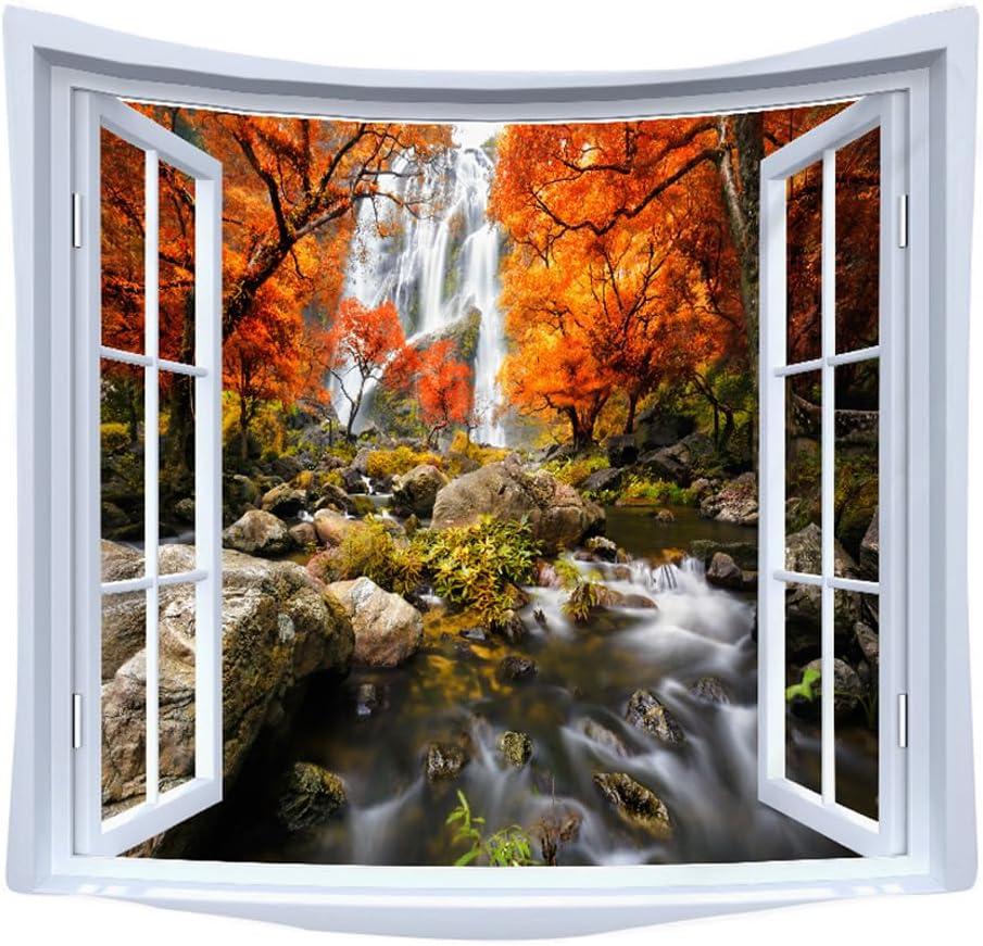 XIUYINHS Nature Forest Tapestry,Scenery Wall Mountain Tree Tapestry,for Home Office Dorm Indoor and Outdoor Decoration Large Size 59"(W) x59(L) GTCH(43)