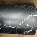 Marble Trash can 10.62X9.05In Small Round Lidless Wastebasket for Bathroom Kitchen Office with Stable Structure and Modern Marble Texture